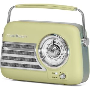 Madison - FREESOUND VR40OGR-MAT - Vintage Radio - Mat Olijfgroen - Bluetooth - USB - FM
