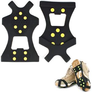 JeiibrZui Stijgijzers - IJsnoppen Voor Schoenen - Lichtgewicht Antislip Noppen Grip Voor Ijs En Sneeuw - 1 - Voor Buitenwerkers Zwart