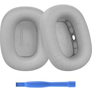 Vervangende Oorkussens voor AirPods Max Hoofdtelefoon van MMOBIEL – Mesh Fabric Koptelefoon Oorkussens – Noise Isolation Hoofdtelefoon Earpads – Zilver