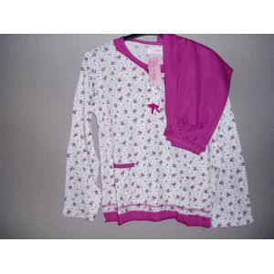 Dames pyjama Fine woman katoen met polyester bloem  aubergine M