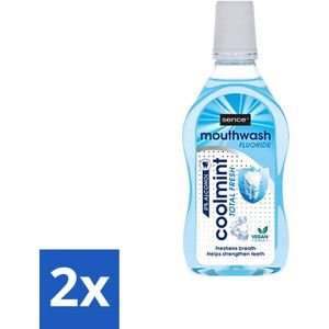 2 x Sence - Fresh Coolmint - Mondwater - Verfrissend - 500 ml - Mondwater - Frisse Adem - Fluoride - Tandenverzorging - Mondhygiëne