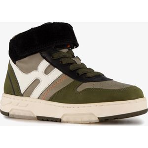 Braqeez hoge leren jongens sneakers groen - Maat 30 - Uitneembare zool