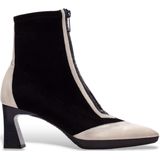 Hispanitas - Soho - Leren Enkellaarsjes - Zwart - Geometrische Hak - Waterdicht