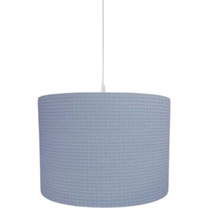 BINK Bedding Hanglamp/Lampenkap Pique Wafel Dusty 30 cm inclusief pendel - katoen - wafelstof - kinderkamerverlichting - hanglamp babykamer - uni hanglamp - lamp kinderkamer - blauw - grijsblauw - jeansblauw