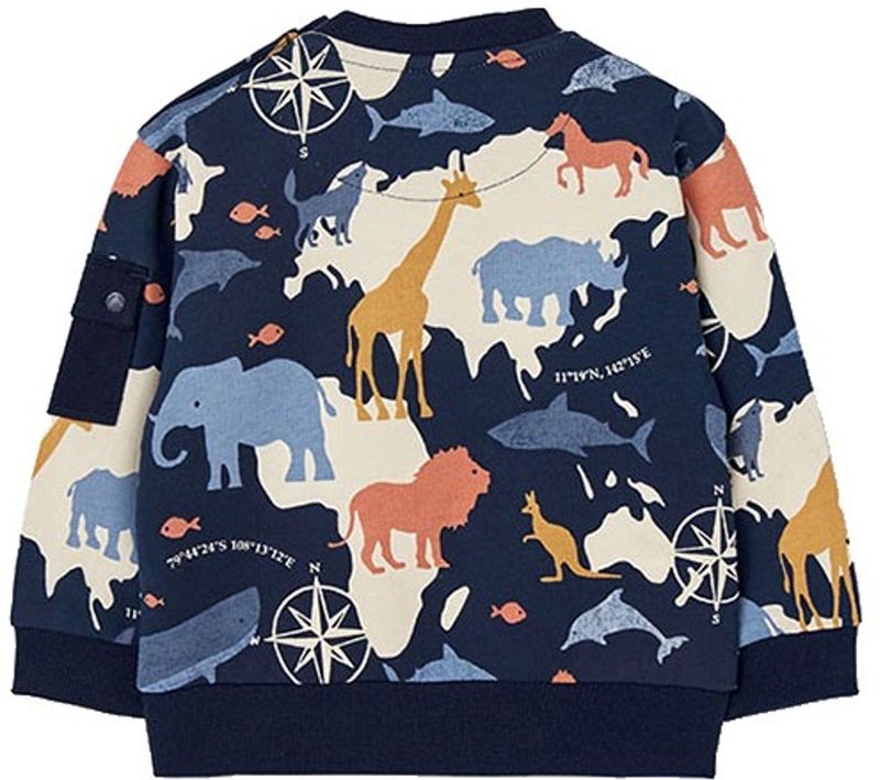 Boboli - Fleece Printed Sweatshirt - Marineblauw - 6 Jaar - Jongens, Meisjes