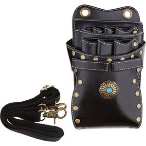 Somstyle Kappertas - 13 x 21.5 CM - Kappers Heuptas - PU Leer - Scharen Holster - Zwart