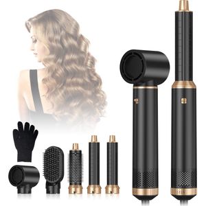UKLISS 5-in-1 Multistyler – Krultang, Föhnborstel, Airstyler, Haarborstel – 5 Opzetstukken – Opbergdoos – 360° Kabel