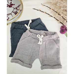 Keijo Licht Grijs baby shorts - verstelbare koord | Korte broekjes | PETITE EvelinaApparel