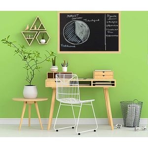 Inovra ® Handige Krijtbord Met Houten Lijst Voor School, Thuis En Kantoor - 40 x 30 cm