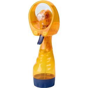 Draagbare handventilator met mist spray | inclusief waterreservoir | verkoeling met water | waterspray | tafelventilator | oranje