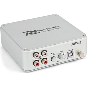 Phono voorversterker - Power Dynamics PDX015 platenspeler voorversterker met USB en software