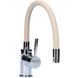 Kraan Zumba met flexibele beige uitloop, chroom