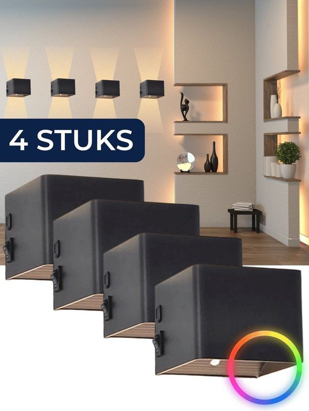 Deluxness - Wandlamp - Zwart - Oplaadbaar - Bewegingssensor - LED - 4400mAh - Draadloos