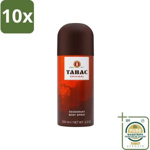 10 x Tabac Original - Deodorant Bodyspray - Verfrissend - 150 ml - Grootverpakking - Tabac Original Bodyspray - Deodorant Spray - Zweetvermindering - Verfrissende Geur - Mannelijke Geur