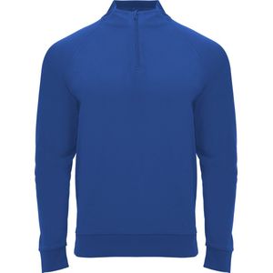 Kobalt Blauw sportshirt met raglanmouwen en halve rits manchetten van ribboord model Epiro maat L