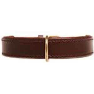 Hondenhalsband Plain Brown/Gold  50 cm