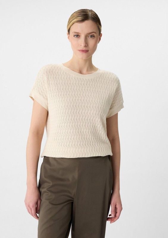 Gebreide Trui - Effen - Knitwear - Kwartmouw - Normale Pasvorm