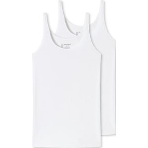 SCHIESSER 95/5 singlet (2-pack) - dames top biologisch katoen wit - Maat: 48