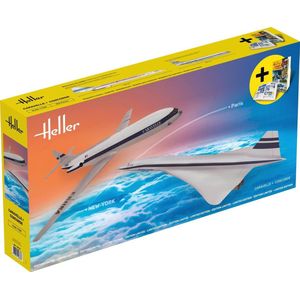 1:100 Heller 50333 Caravelle and Concorde Planes Plastic Modelbouwpakket