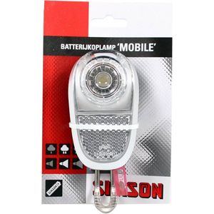 Simson White Koplamp - Fietslamp - Batterij - LED - Zilver