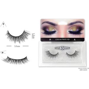 Nep Wimpers - Mink 5D Hair - Zwart - Incl. Lijm - EM Milano