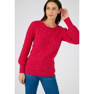 Damart - Pull in alpacamix met stras - Dames - Rood - M
