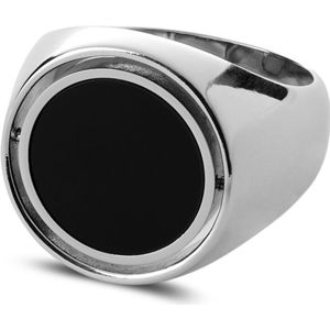 Lucleon - Heren - Edelsteen Ringen - Zwarte Onyxsteen - Zwart