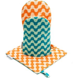 Tarta Gelatina ovenwant & pannenlap set - oranje/groen