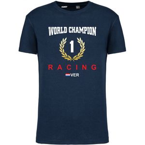 T-shirt krans World Champion 2023 | Max Verstappen / Red Bull Racing / Formule 1 Fan | Wereldkampioen | Navy | maat 4XL