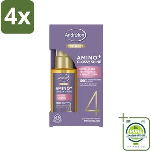 Andrélon – Finishing Oil – Pro Care Amino+ Glossy Shine – 50 ml - Voordeelverpakking - 4 stuks - Glans haar - Pluisvrij haar