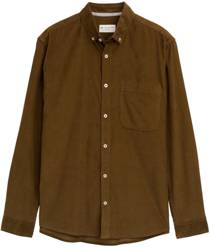 Tom Tailor - Heren hemd - Maat XXL - Mannen - Bruin - katoen