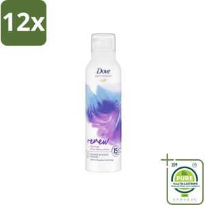 Dove Douche- & Scheerschuim - Bath Therapy - Renew - Violet & Hibiscus - 200 ml - Voordeelverpakking - 12 stuks - Douche schuim - Scheerschuim