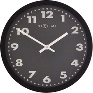 NeXtime Mercure - Klok - Rond - Aluminium/Glas - Ø25 cm - Zwart