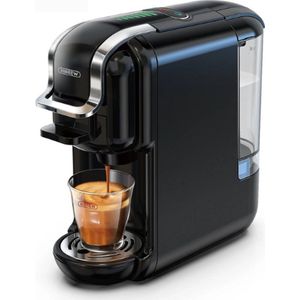 HiBrew - 5 in 1 Koffiezetapparaat - Senseo - Meerdere Capsules - Koffiepadmachine - Koffiemachine - Cappuccino - Latte - Heet/Koud - 19B - 1450W - Zwart
