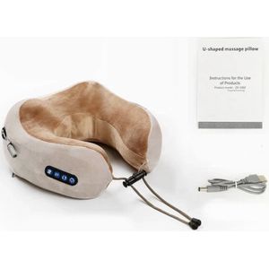 P&P Goods Nekmassage Apparaat – Massagekussen – Elektrische Massage Apparaat – Pijn Therapie Warme Functie – Draadloos – Voor Nek, Rug en Schouders – Geruisloos – Ontspanning – USB Oplaadbaar – 3.7W – Bruin