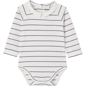 Rompertje - Gestreept - Biologisch Katoen - Effen Kraag met Popeline