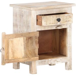 vidaXL Nachtkastje 40x30x50 cm - Ruw Acaciahout Nachtkastje - Kastje - Acacia Hout - Bruine Kleur - Slaapkamermeubilair