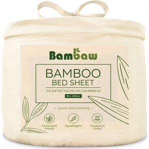 Bamboe Hoeslaken | 1-Persoons Eco Hoeslaken 90cm bij 200cm | Ivoor | Luxe Bamboe Beddengoed | Hypoallergeen Hoeslaken | Puur Bamboe Viscose Rayon Hoeslaken | Ultra-ademende Stof | Bambaw