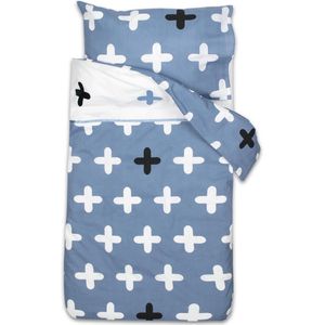 Briljant Baby Dekbedovertrek Crizz Crozz - Junior - 120x150 - Silver Blue