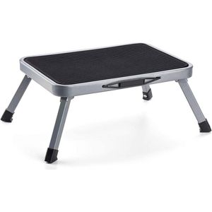Opstapladder met 1 trede Kleine opstapladder Opvouwbare opstapkruk Opvouwbare zwarte ladder Opvouwbare kruk Caravan opstapje, maximale belasting 150 kg, brede opstap