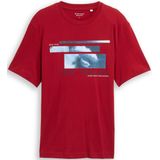 TOM TAILOR - Shirt - Saffier - Lichtblauw - Kersrood - Wit