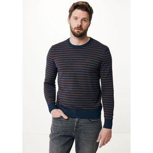 LUCAS Stripe Crew Neck Sweater Mannen - Lichtbruin - Maat L