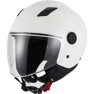 Vito Uno Jethelm - Motorhelm & Scooterhelm - Glans Wit - Maat XS