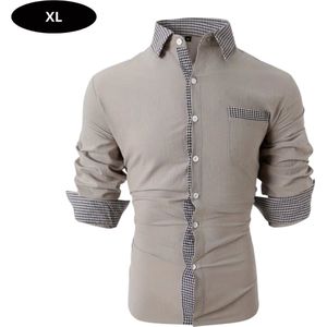 Nivard Overhemd Heren - Volwassenen - Lange Mouwen - Strijkvrij - Lange Mouw - Grijs - Maat XL