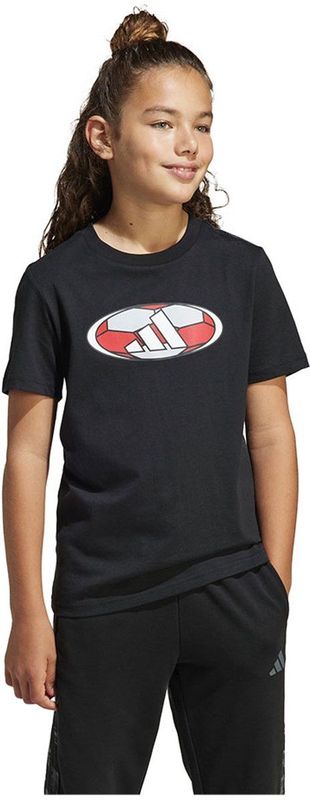 Adidas - House Of Tiro Colorblock Graphic - T-shirt - Zwart - Korte Mouwen