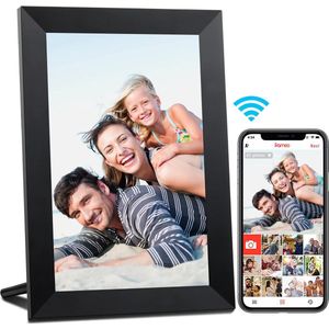 Digitale fotolijst met Frameo app en wifi - fotokader - 10.1 inch - 16GB - HD+ glas display - zwart - micro sd - touchscreen
