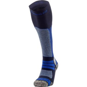 Enforma Kypros Sport en Ski sokken - Sportsokken - Enkel en Achilles support - Bacterievrij - Medium compressie - Blauw / Grijs - L (42-44)