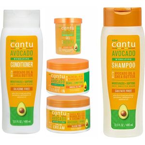 Cantu Avocado Leave-In Repair +Hydrating Curling Cream+Conditioner+Shampoo+gel