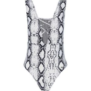 Badpak met dierenprint Wit M