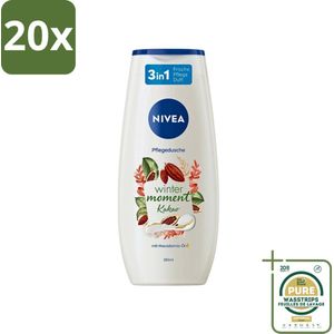 20 x Nivea - Douchegel - Winter Moment Cacao - 250 ml - Grootverpakking - Douchegel - Winter Moment Cacao - Verzorgende Douchegel - Macadamia-olie - Vitamine C En E